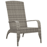 Cadeira de jardim - Cadeira de exterior Adirondack vime PE cinzento