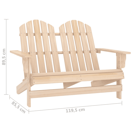 Cadeira de jardim - Cadeira de exterior Adirondack 2 lugares abeto maciço