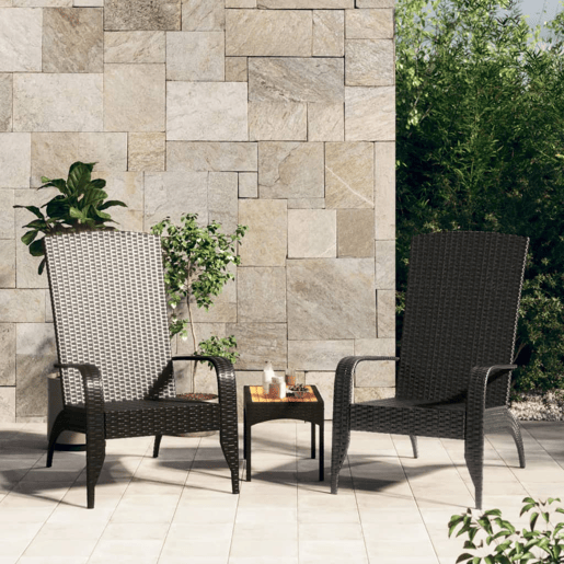 Cadeira de jardim - Cadeira de exterior Adirondack vime PE preto Cadeira de jardim - Cadeira de exterior Adirondack vime PE preto
