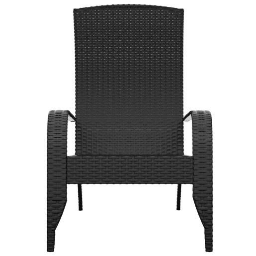 Cadeira de jardim - Cadeira de exterior Adirondack vime PE preto Cadeira de jardim - Cadeira de exterior Adirondack vime PE preto