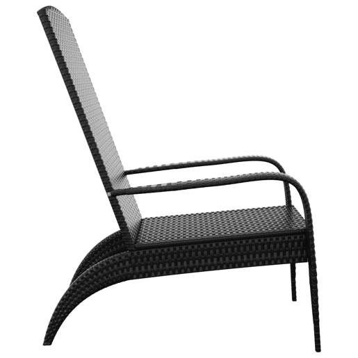 Cadeira de jardim - Cadeira de exterior Adirondack vime PE preto Cadeira de jardim - Cadeira de exterior Adirondack vime PE preto