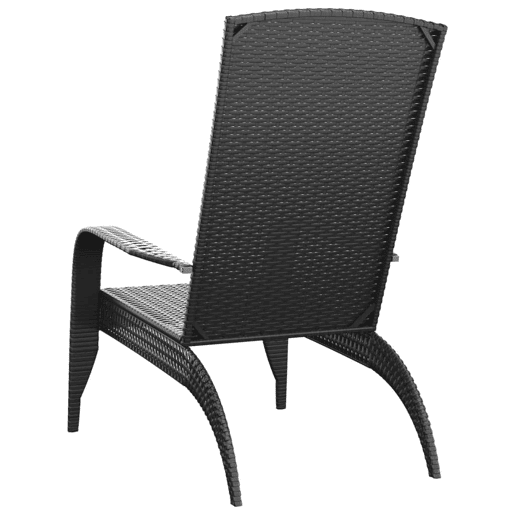 Cadeira de jardim - Cadeira de exterior Adirondack vime PE preto Cadeira de jardim - Cadeira de exterior Adirondack vime PE preto