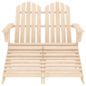 Cadeira de jardim - Cadeira de exterior e otomano Adirondack 2 lugares abeto