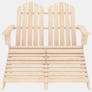 Cadeira de jardim - Cadeira de exterior e otomano Adirondack 2 lugares abeto
