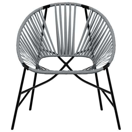 Cadeira de jardim - Cadeira de exterior em forma de ovo vime PE preto e cinza-claro