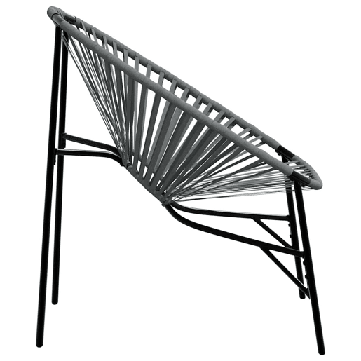 Cadeira de jardim - Cadeira de exterior em forma de ovo vime PE preto e cinza-claro
