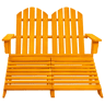 Cadeira de jardim - Cadeira de exterior e otomano Adirondack 2 lugares abeto laranja