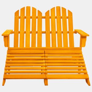 Cadeira de jardim - Cadeira de exterior e otomano Adirondack 2 lugares abeto laranja