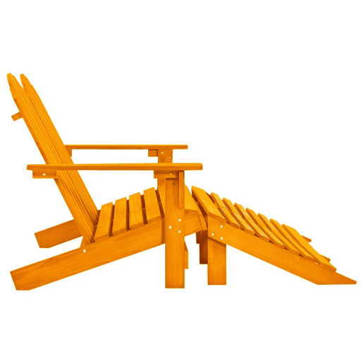 Cadeira de jardim - Cadeira de exterior e otomano Adirondack 2 lugares abeto laranja