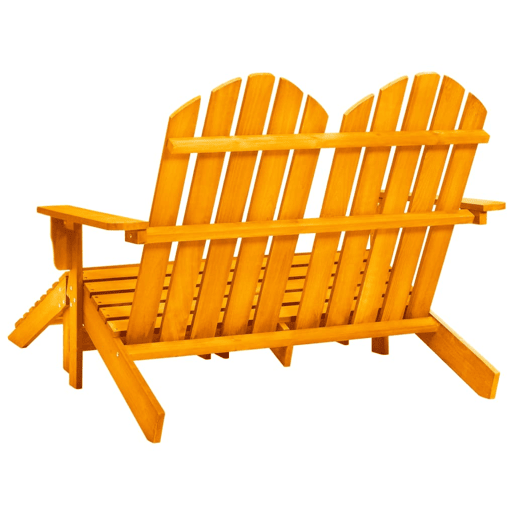 Cadeira de jardim - Cadeira de exterior e otomano Adirondack 2 lugares abeto laranja