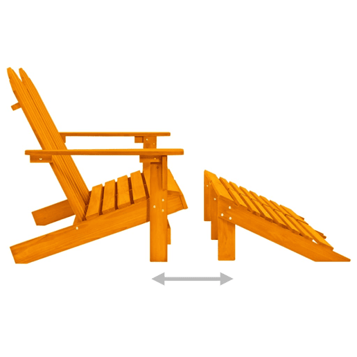 Cadeira de jardim - Cadeira de exterior e otomano Adirondack 2 lugares abeto laranja