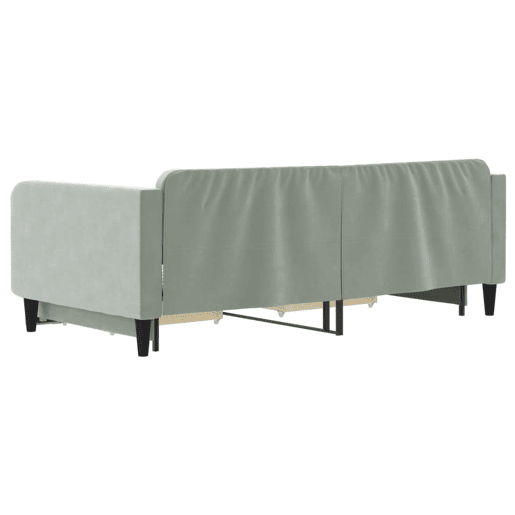 Sofá-cama, Sofá conversível c gavetão e gavetas 100x200 cm veludo cinzento-claro Sofá-cama, Sofá conversível c gavetão e gavetas 100x200 cm veludo cinzento-claro