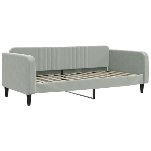 Sofá-cama, Sofá conversível c gavetão e gavetas 100x200 cm veludo cinzento-claro Sofá-cama, Sofá conversível c gavetão e gavetas 100x200 cm veludo cinzento-claro