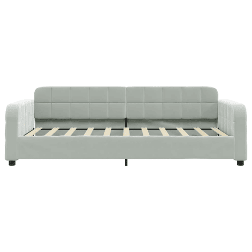 Sofá-cama, Sofá conversível com colchão 90x190 cm veludo cinzento-claro