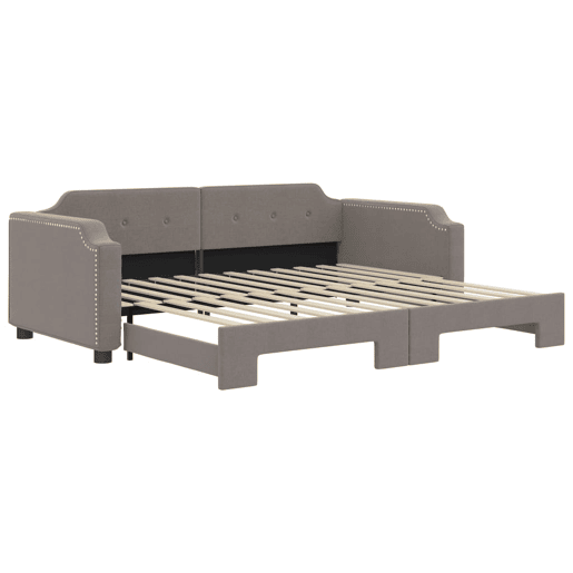 Sofá-cama, Sofá conversível com gavetão 90x200 cm tecido cinzento-acastanhado Sofá-cama, Sofá conversível com gavetão 90x200 cm tecido cinzento-acastanhado