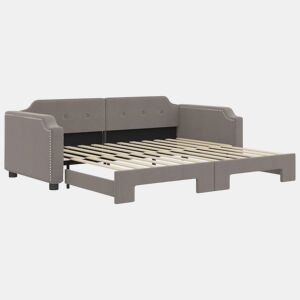 Sofá-cama, Sofá conversível com gavetão 90x200 cm tecido cinzento-acastanhado