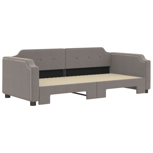 Sofá-cama, Sofá conversível com gavetão 90x200 cm tecido cinzento-acastanhado Sofá-cama, Sofá conversível com gavetão 90x200 cm tecido cinzento-acastanhado