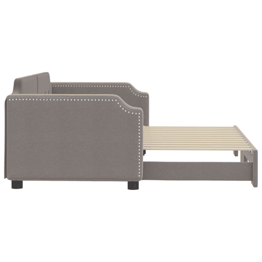 Sofá-cama, Sofá conversível com gavetão 90x200 cm tecido cinzento-acastanhado Sofá-cama, Sofá conversível com gavetão 90x200 cm tecido cinzento-acastanhado