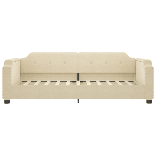 Sofá-cama, Sofá conversível com gavetão e gavetas 90x200 cm tecido cor creme