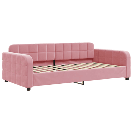 Sofá-cama, Sofá conversível 100x200 cm veludo rosa Sofá-cama, Sofá conversível 100x200 cm veludo rosa