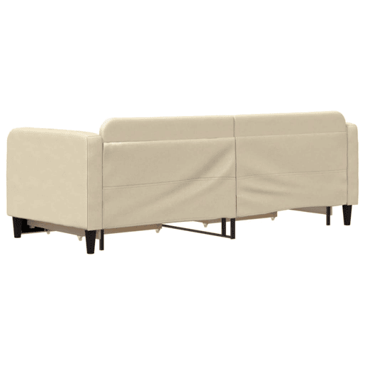 Sofá-cama, Sofá conversível com gavetão e gavetas 80x200 cm tecido cor creme