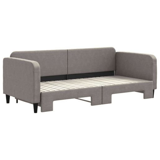 Sofá-cama, Sofá conversível com gavetão 90x200 cm tecido cinzento-acastanhado Sofá-cama, Sofá conversível com gavetão 90x200 cm tecido cinzento-acastanhado