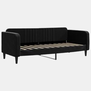 Sofá-cama, Sofá conversível 80x200 cm veludo preto