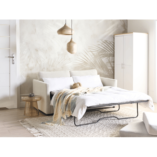 Sofá-cama INKOO Tecido Branco creme