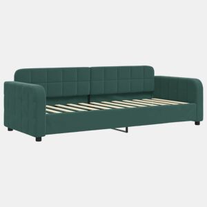 Sofá-cama, Sofá conversível 80x200 cm veludo verde-escuro