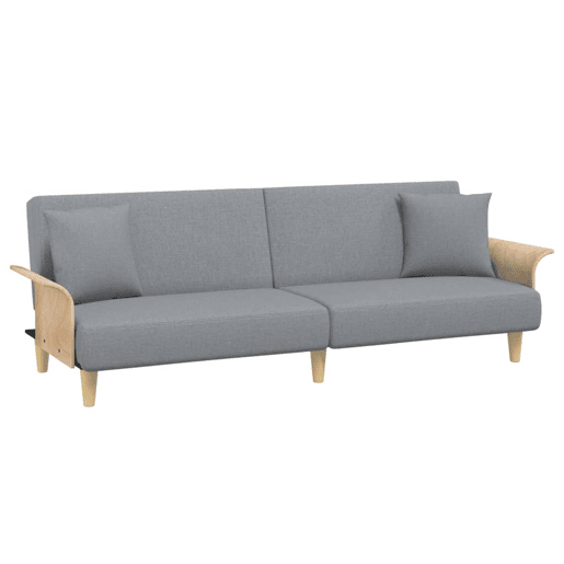 Sofá-cama, Sofá conversível com apoio de braços tecido cinzento-claro