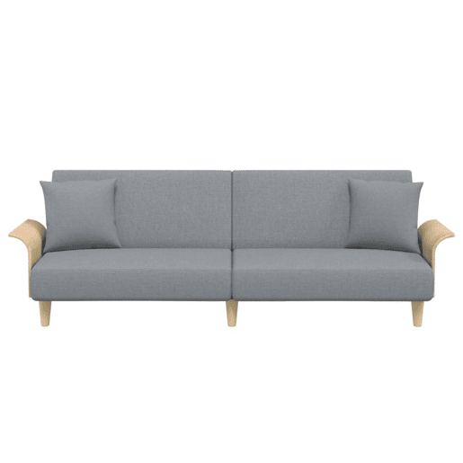 Sofá-cama, Sofá conversível com apoio de braços tecido cinzento-claro