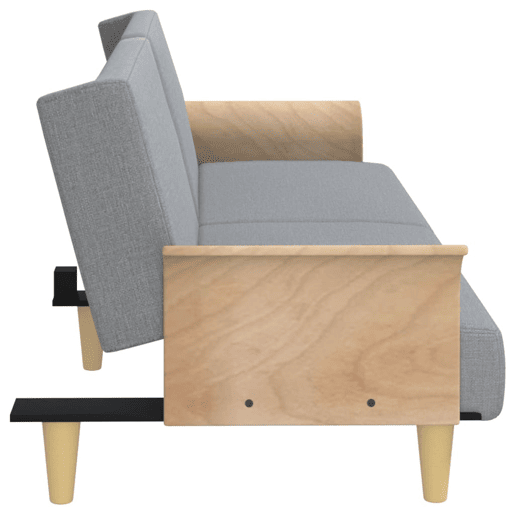Sofá-cama, Sofá conversível com apoio de braços tecido cinzento-claro