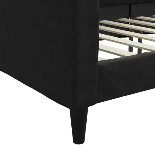 Sofá-cama, Sofá conversível 100x200 cm tecido preto