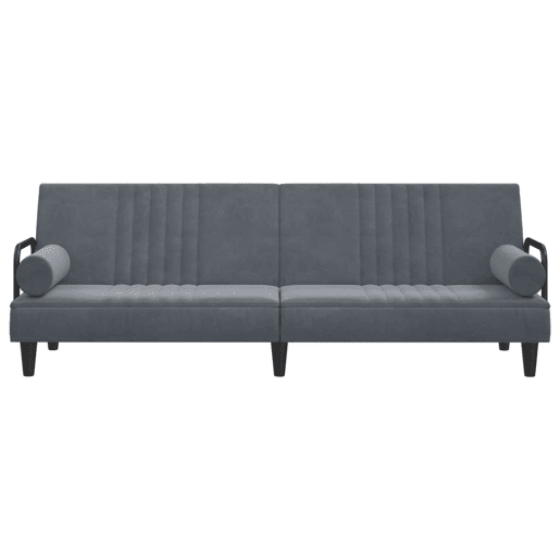 Sofá-cama, Sofá conversível com apoio de braços veludo cinzento-escuro