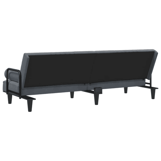 Sofá-cama, Sofá conversível com apoio de braços veludo cinzento-escuro