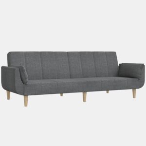 Sofá-cama, Sofá conversível 2 lugares com duas almofadas tecido cinzento-claro