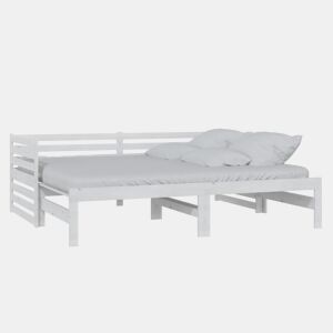 Estrutura Sofá-cama, Sofá conversível de puxar 2x(90x200) cm pinho maciço branco