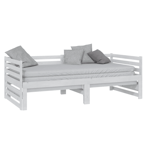 Estrutura Sofá-cama, Sofá conversível de puxar 2x(90x200) cm pinho maciço branco