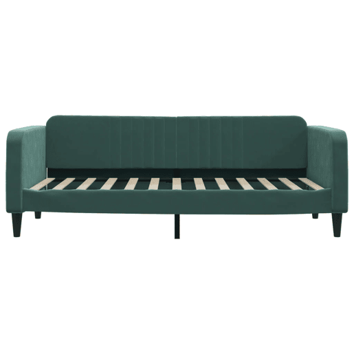 Sofá-cama, Sofá conversível 90x200 cm veludo verde-escuro