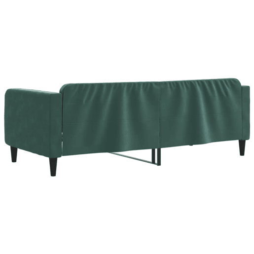 Sofá-cama, Sofá conversível 90x200 cm veludo verde-escuro