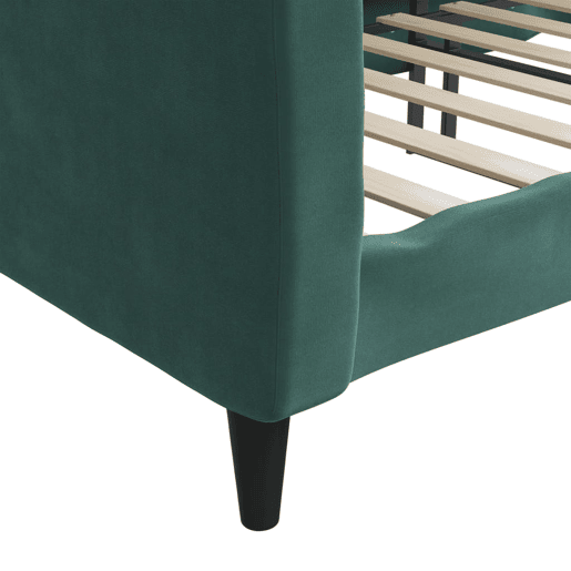 Sofá-cama, Sofá conversível 90x200 cm veludo verde-escuro