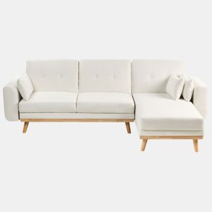 Sofá-cama de canto KAARINA Tecido Branco 3 lugares à esquerda