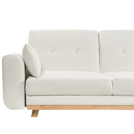 Sofá-cama de canto KAARINA Tecido Branco 3 lugares à esquerda