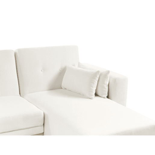 Sofá-cama de canto KAARINA Tecido Branco 3 lugares à esquerda