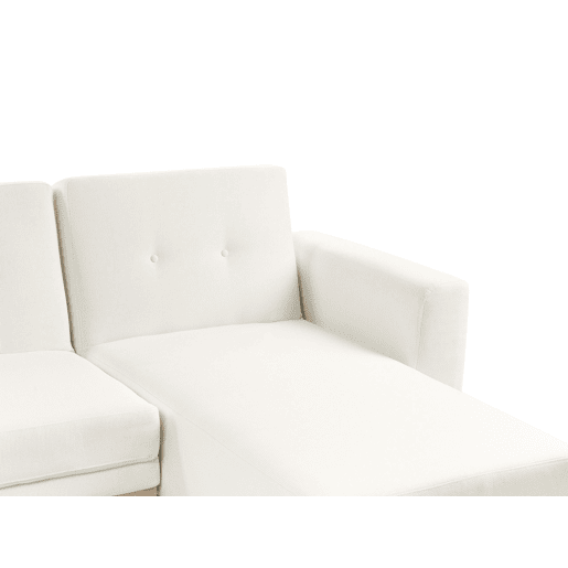 Sofá-cama de canto KAARINA Tecido Branco 3 lugares à esquerda