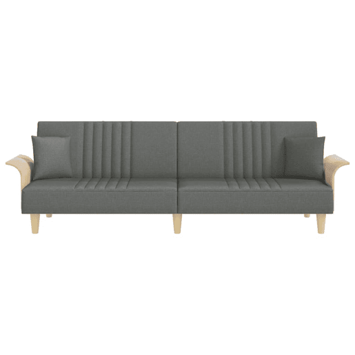 Sofá-cama, Sofá conversível com apoio de braços tecido cinzento-escuro Sofá-cama, Sofá conversível com apoio de braços tecido cinzento-escuro