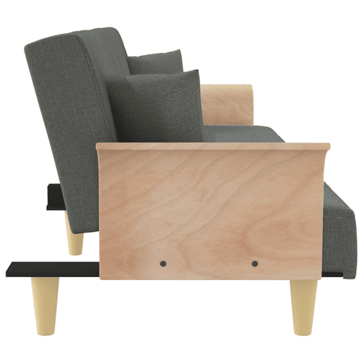 Sofá-cama, Sofá conversível com apoio de braços tecido cinzento-escuro Sofá-cama, Sofá conversível com apoio de braços tecido cinzento-escuro