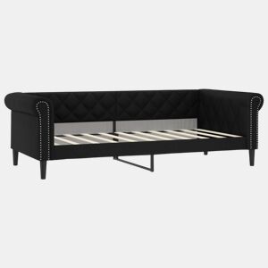 Sofá-cama, Sofá conversível 90x190 cm couro artificial preto