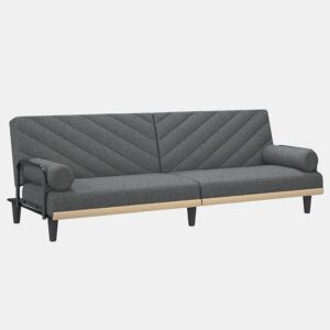 Sofá-cama, Sofá conversível com apoio de braços tecido cinzento-escuro