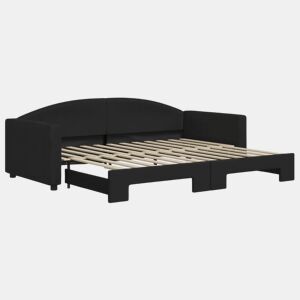 Sofá-cama, Sofá conversível com gavetão 90x200 cm tecido preto